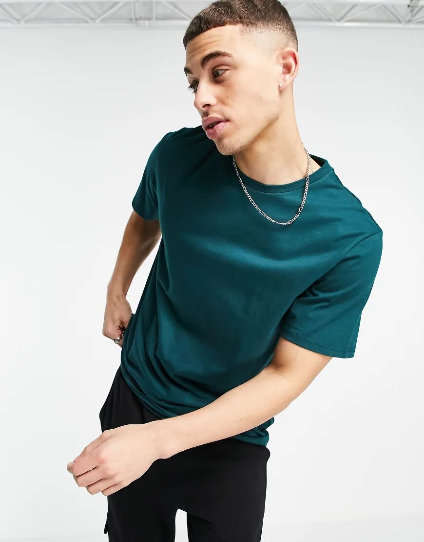 Topman classic fit t-shirt in green  Green