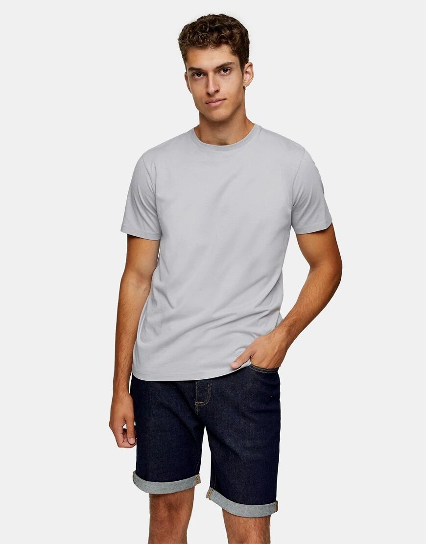 Topman classic t-shirt in light grey  Grey