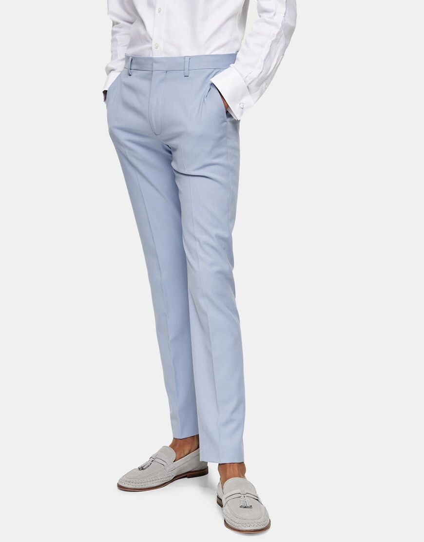Topman skinny suit trouser in light blue  Blue