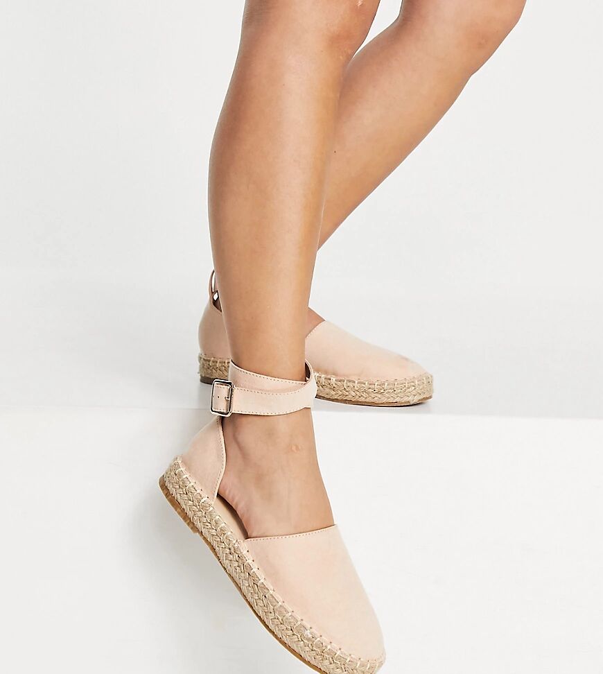 Truffle Collection wide fit two part espadrille shoes in beige-Neutral  Neutral