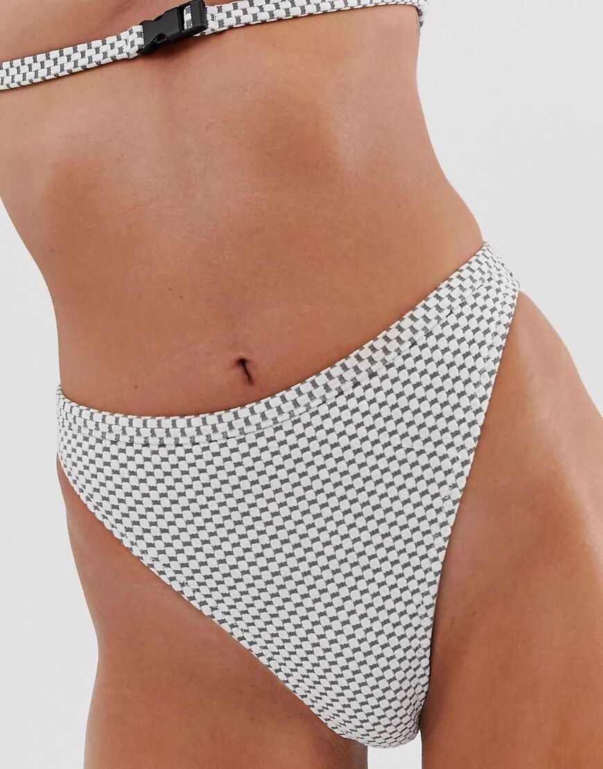Twiin Swerve buckle bikini bottom in grey  Grey