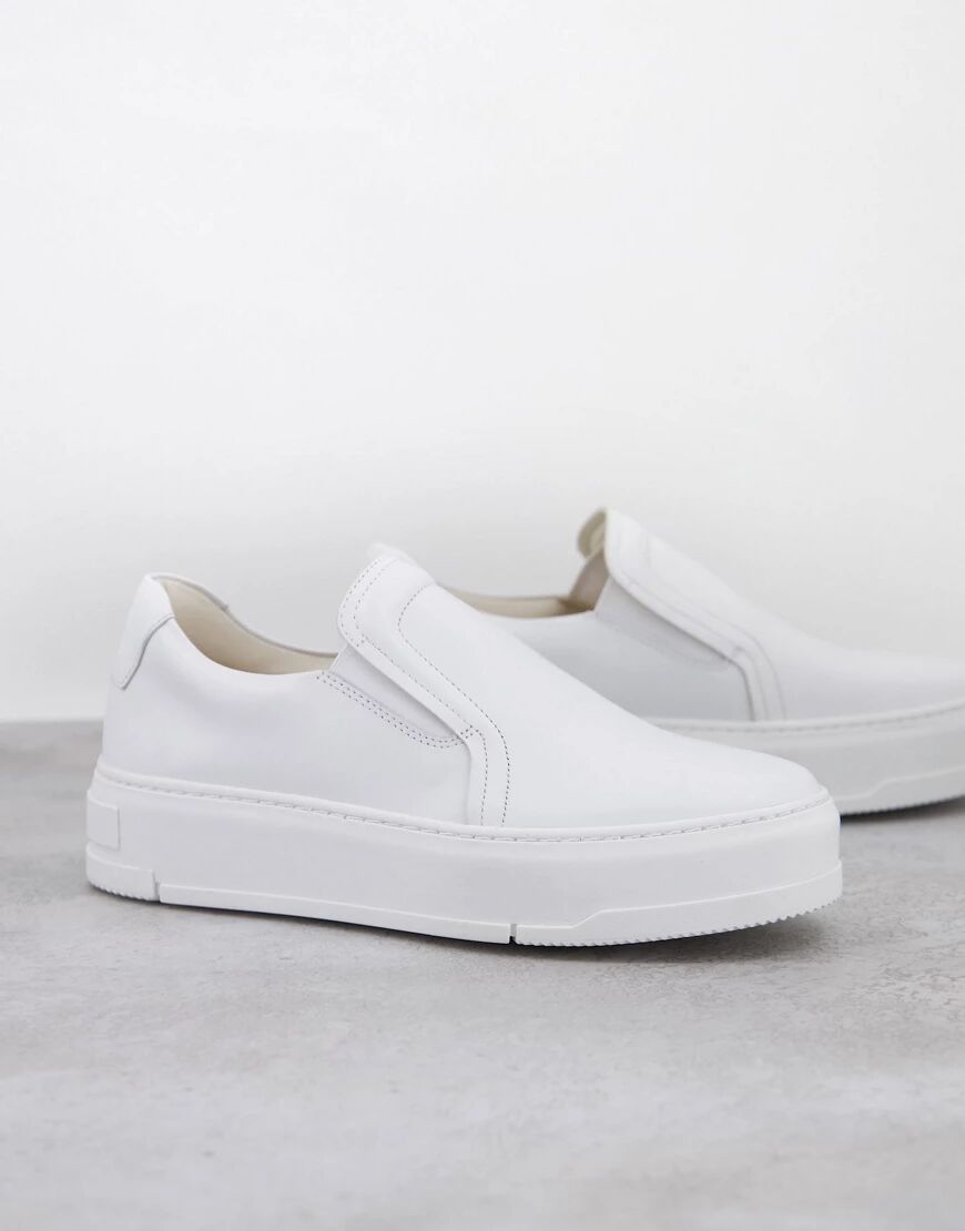 Vagabond Judy flatform slip on trainer in white  White