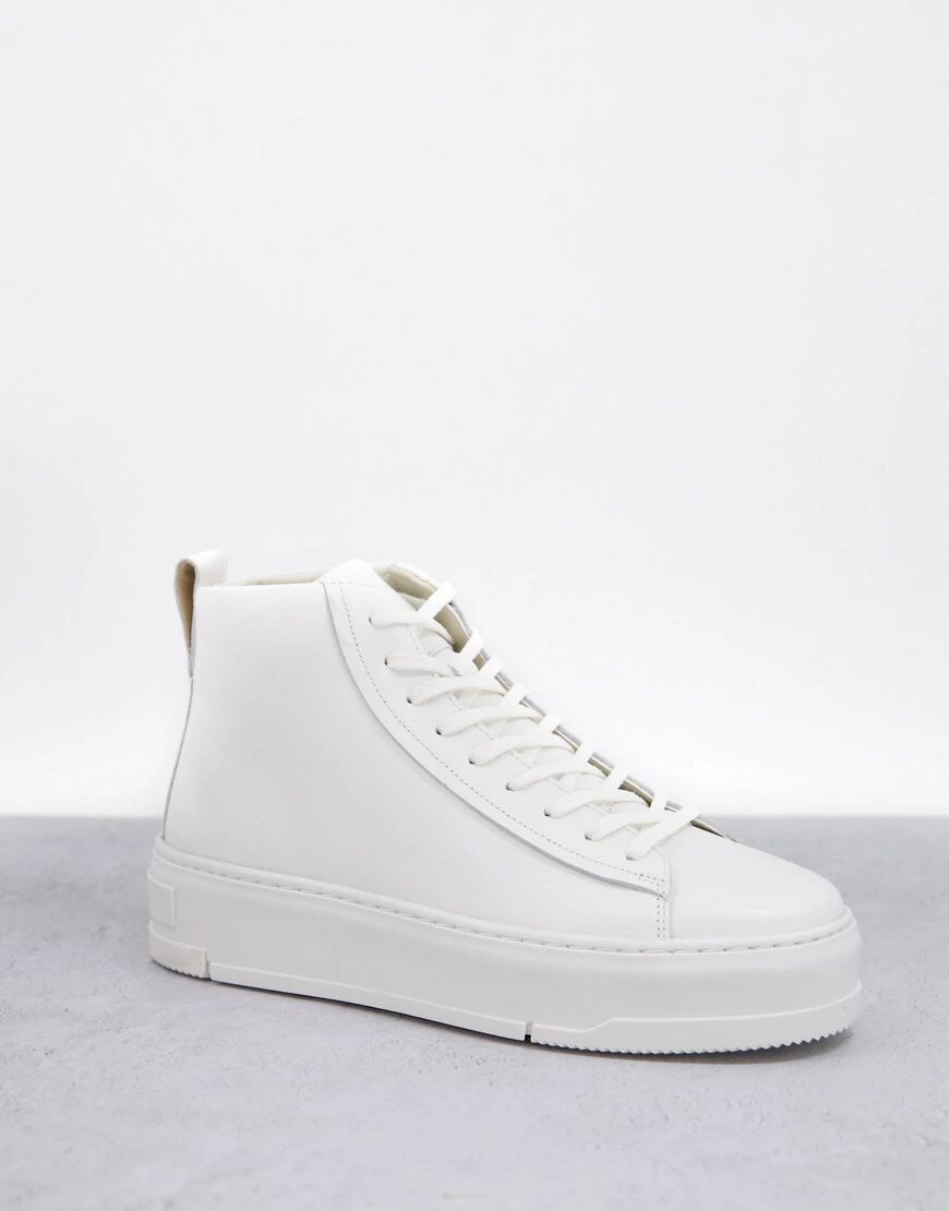 Vagabond Judy high top trainers in white leather  White