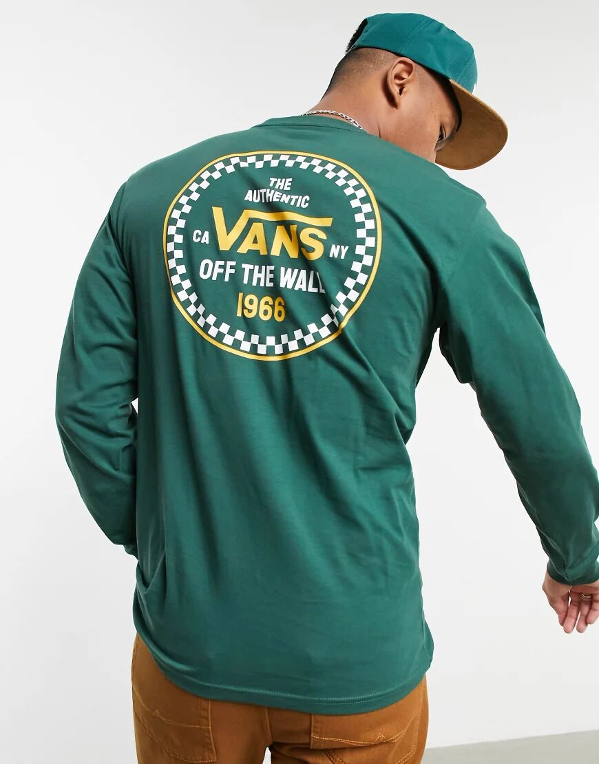 Vans Checker 66 long sleeve t-shirt in green  Green