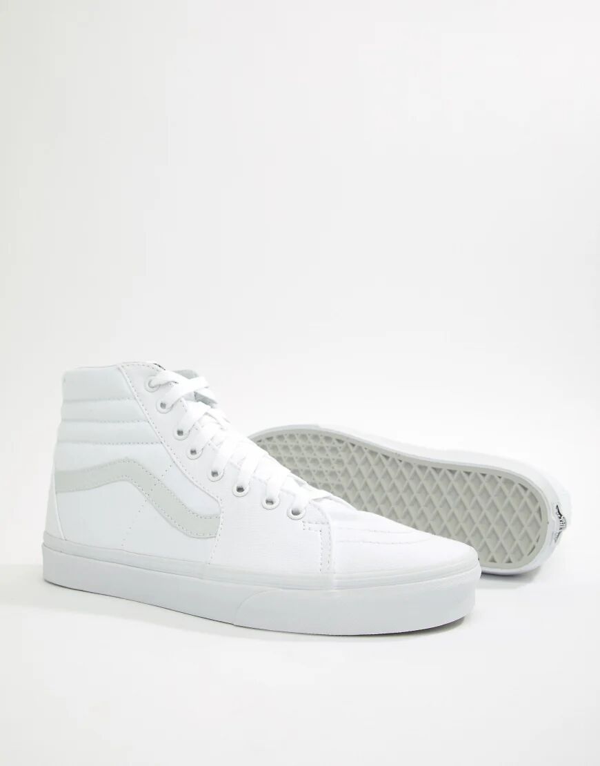 Vans Classic Sk8-Hi trainers in all white  White