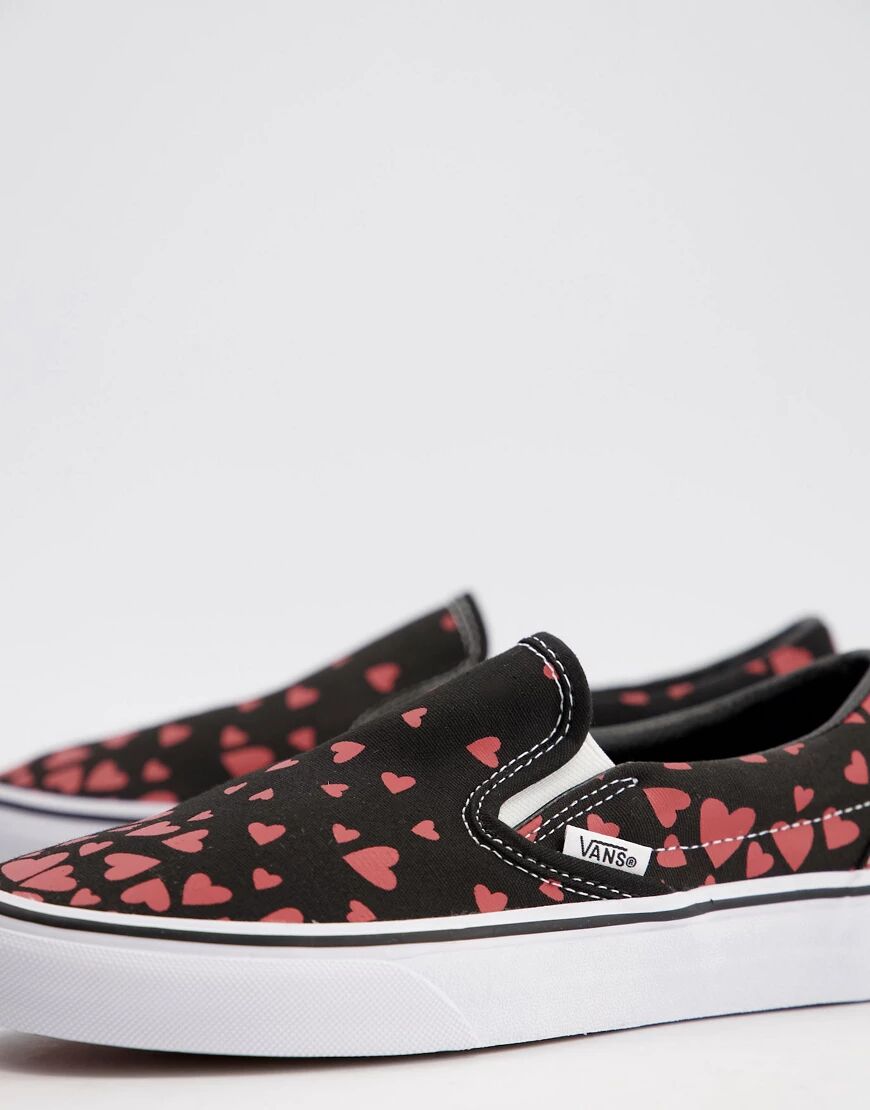Vans Classic Slip-On Hearts trainers in black/red  Black
