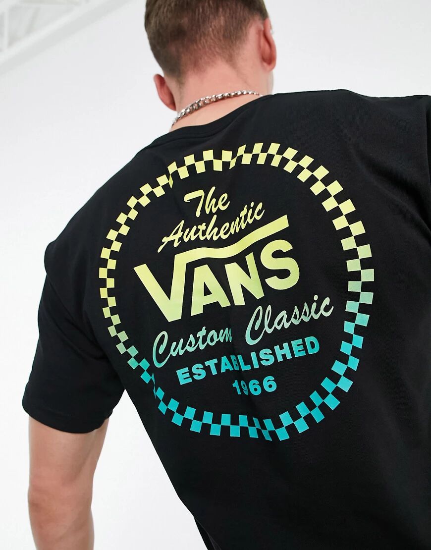 Vans Custom Classic back print t-shirt in black  Black