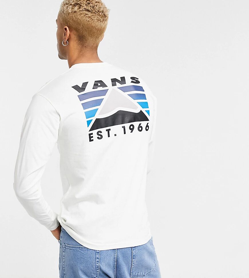 Vans Mountain back print long sleeve t-shirt in cream Exclusive at ASOS-White  White