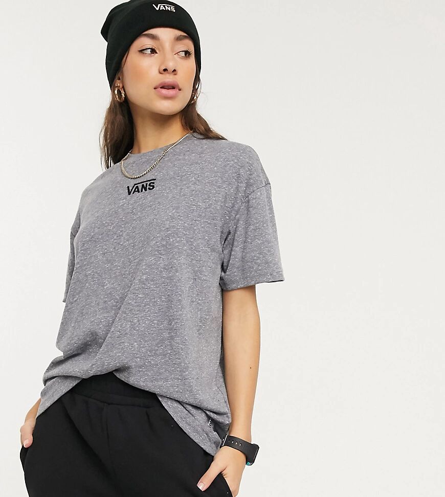 Vans Oversized chest logo t-shirt in grey Exclusive at ASOS  Grey