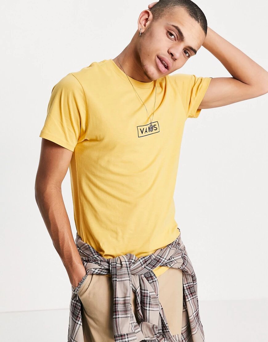 Vans short sleeve t-shirt with logo in honey gold  Gold