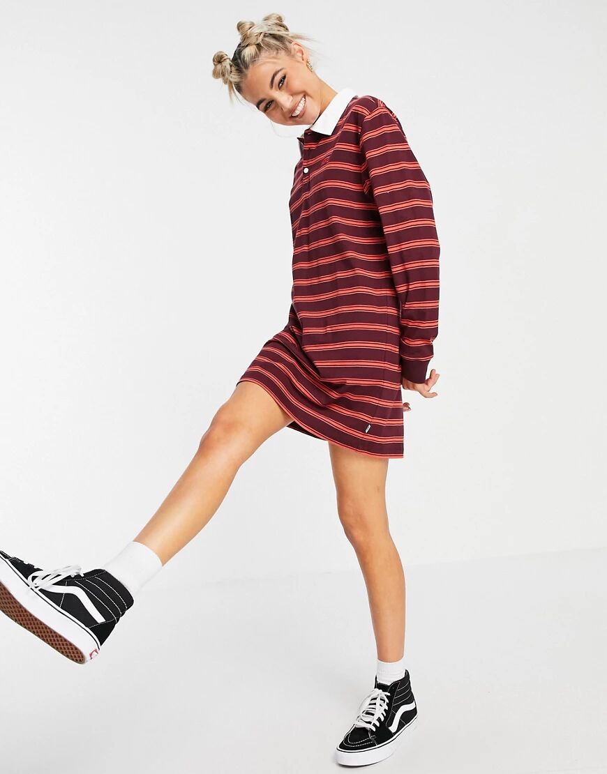 Vans stripe polo dress in burgundy-Navy  Navy