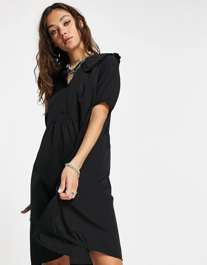 Vero Moda collar detail dress in black  Black