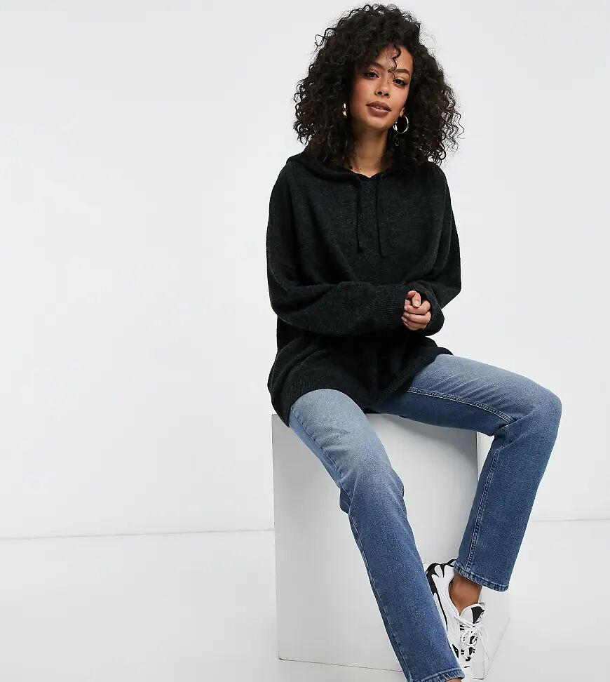 Vero Moda Tall knitted hoodie in dark grey  Grey