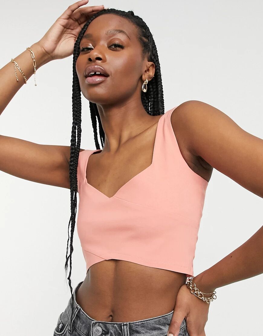 Vesper crop top in coral-Orange  Orange