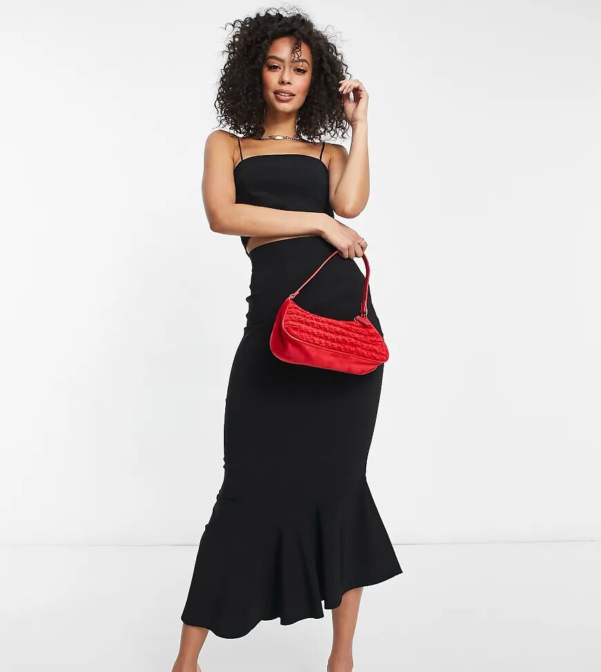 Vesper Tall crop top with slinky straps co-ord in black  Black