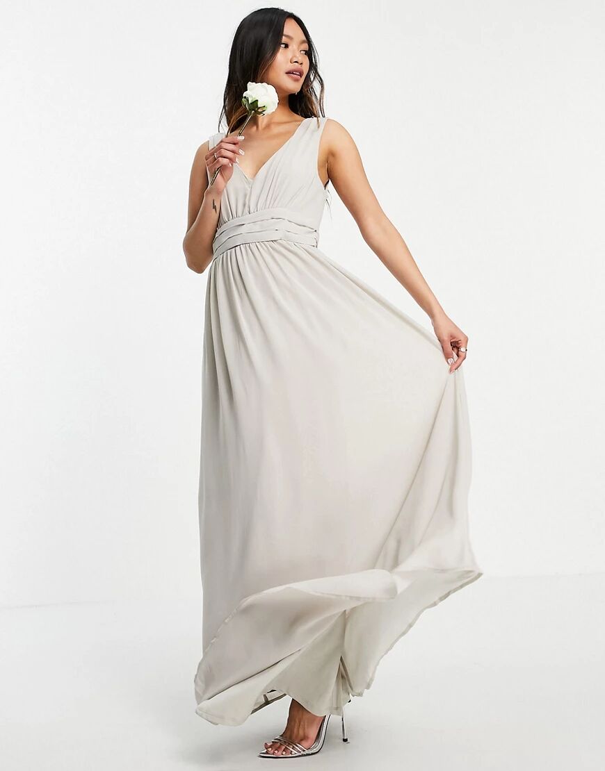 Vila Bridesmaid maxi dress in pale grey  Grey