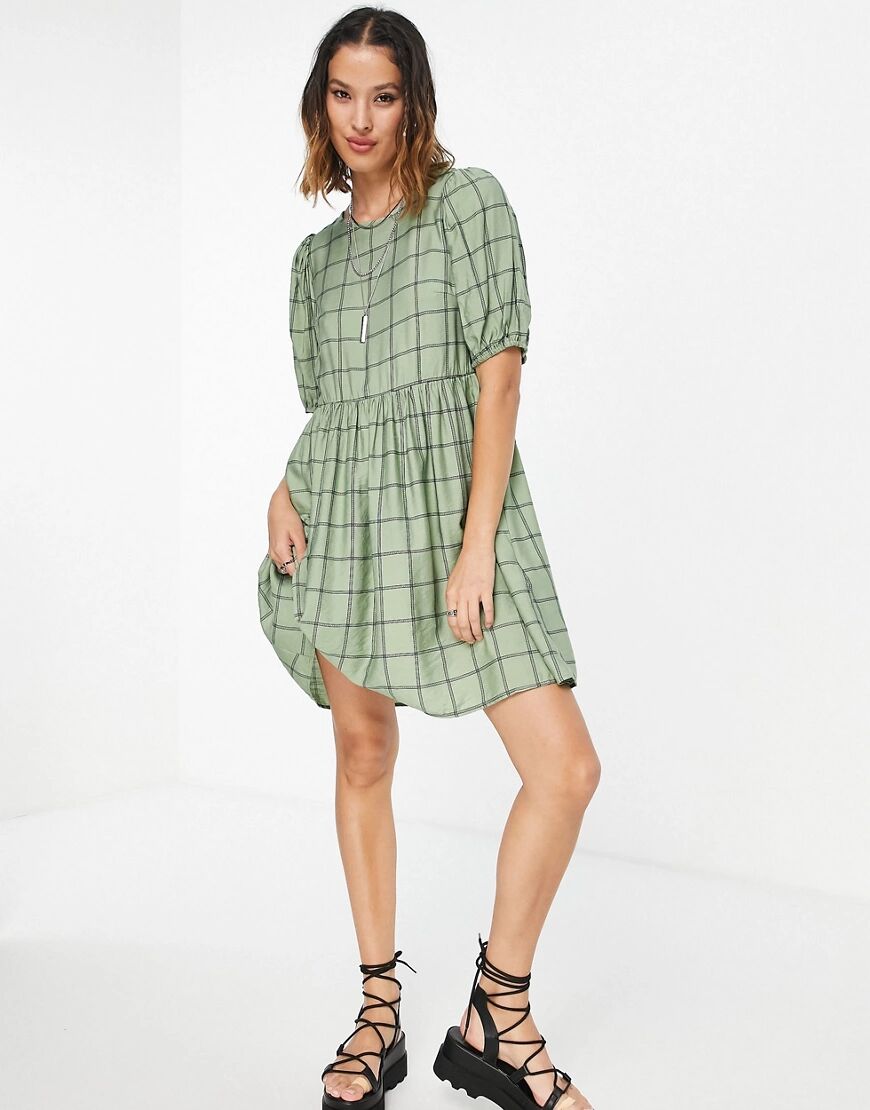 Vila smock dress in check-Multi  Multi