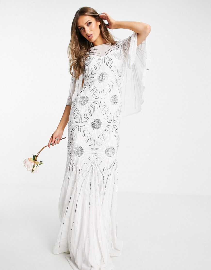 Virgos Lounge Bridal embellished kimono dress in white  White