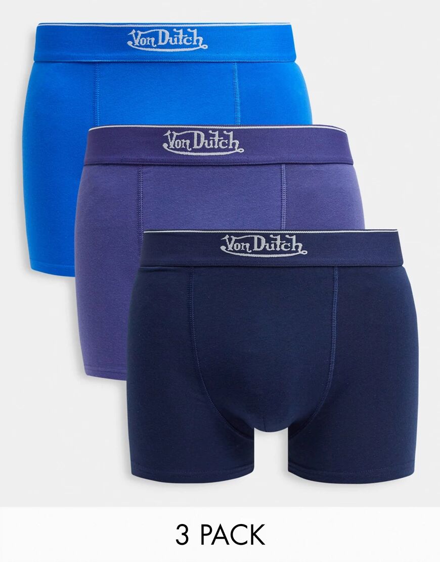 Von Dutch 3 pack trunks-Blue  Blue