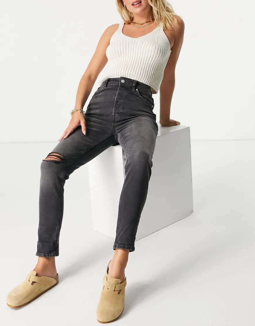 We The Free by Free People zuri mom jean in washed black  Black