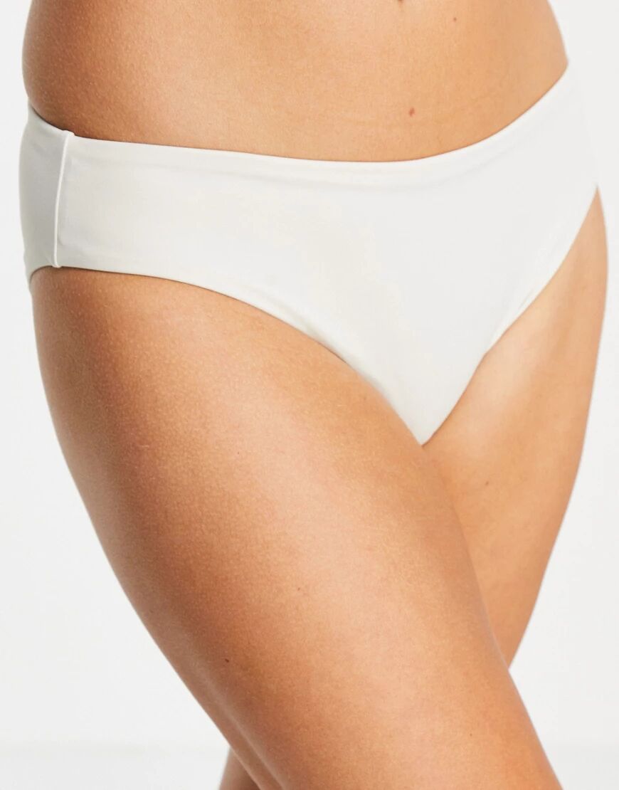 Weekday Ava recycled bikini briefs in off white  White