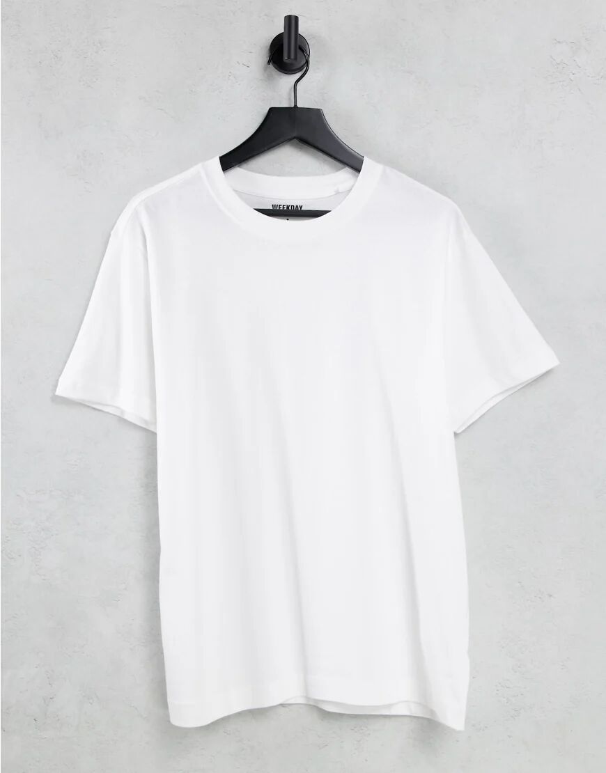 Weekday relaxed t-shirt in white  White