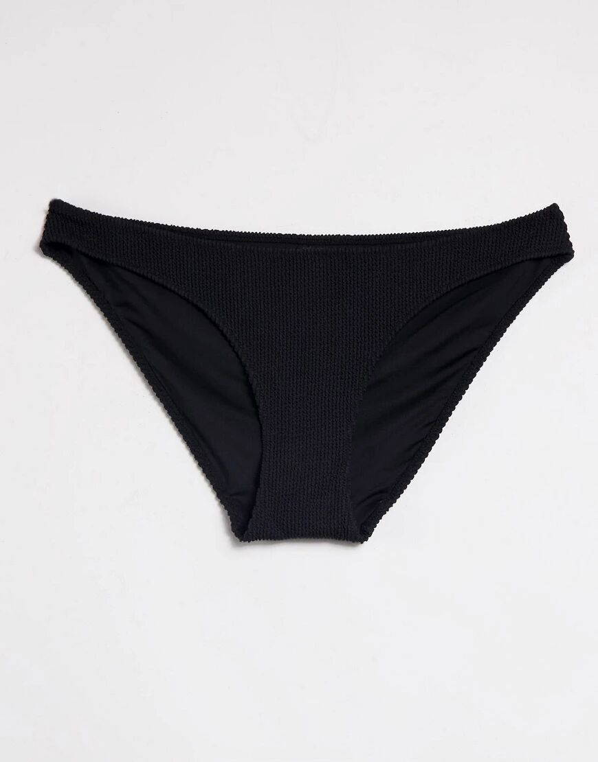 Weekday Sunny textured bikini briefs in black  Black