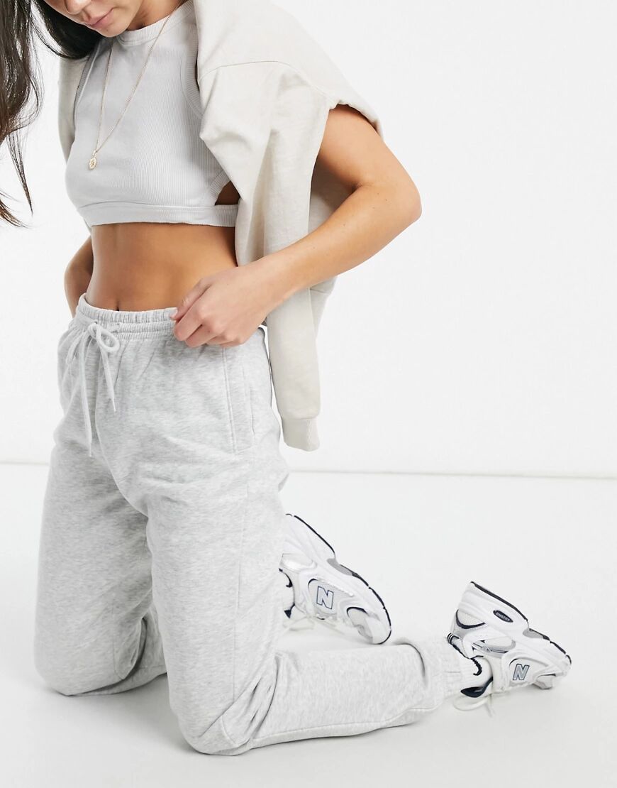 Weekday Tin straight fit jogging bottoms in grey  Grey