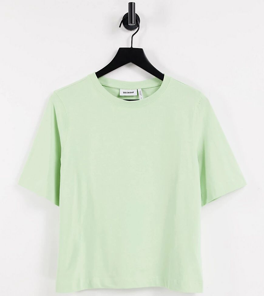 Weekday Trish exclusive organic cotton t-shirt in green  Green