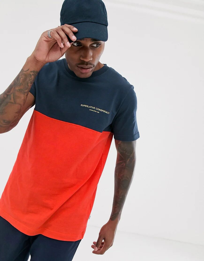 WESC Block t-shirt-Navy  Navy