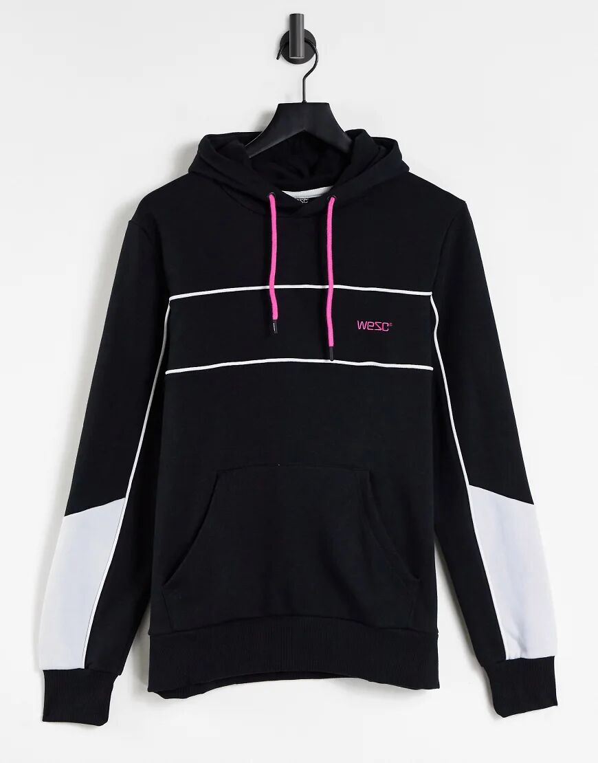 WESC mike paneled hoodie-Black  Black