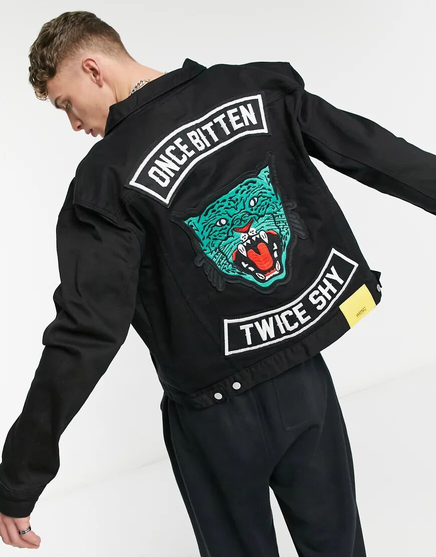 WESC once bitten denim jacket-Black  Black