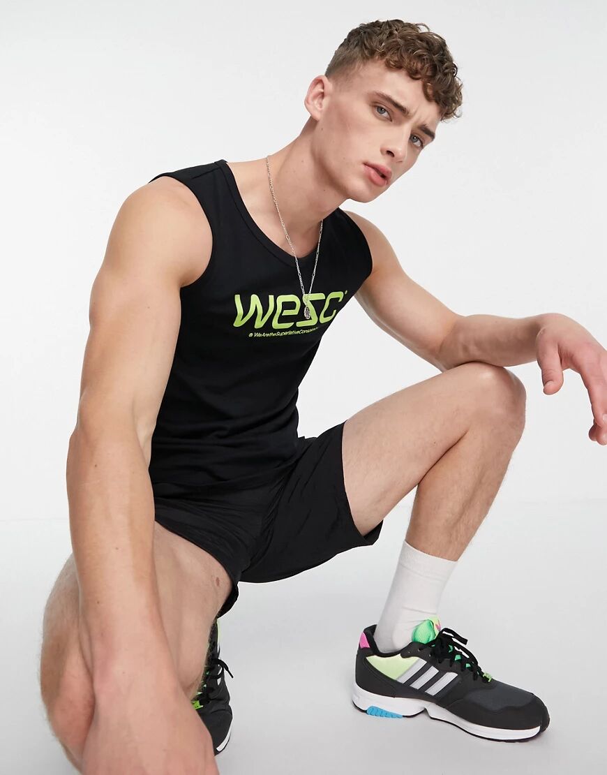 WESC wesc logo vest-Black  Black