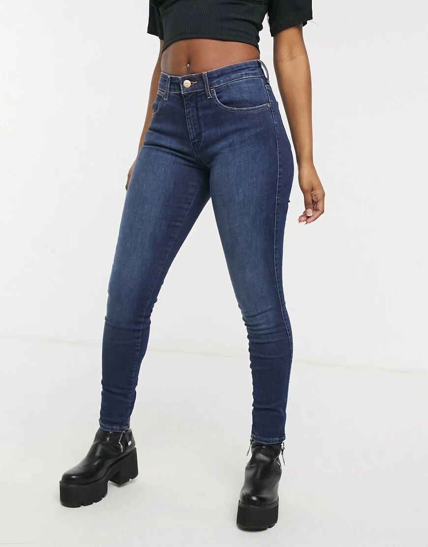 Wrangler body bespoke mid rise skinny jeans in dark blue  Blue