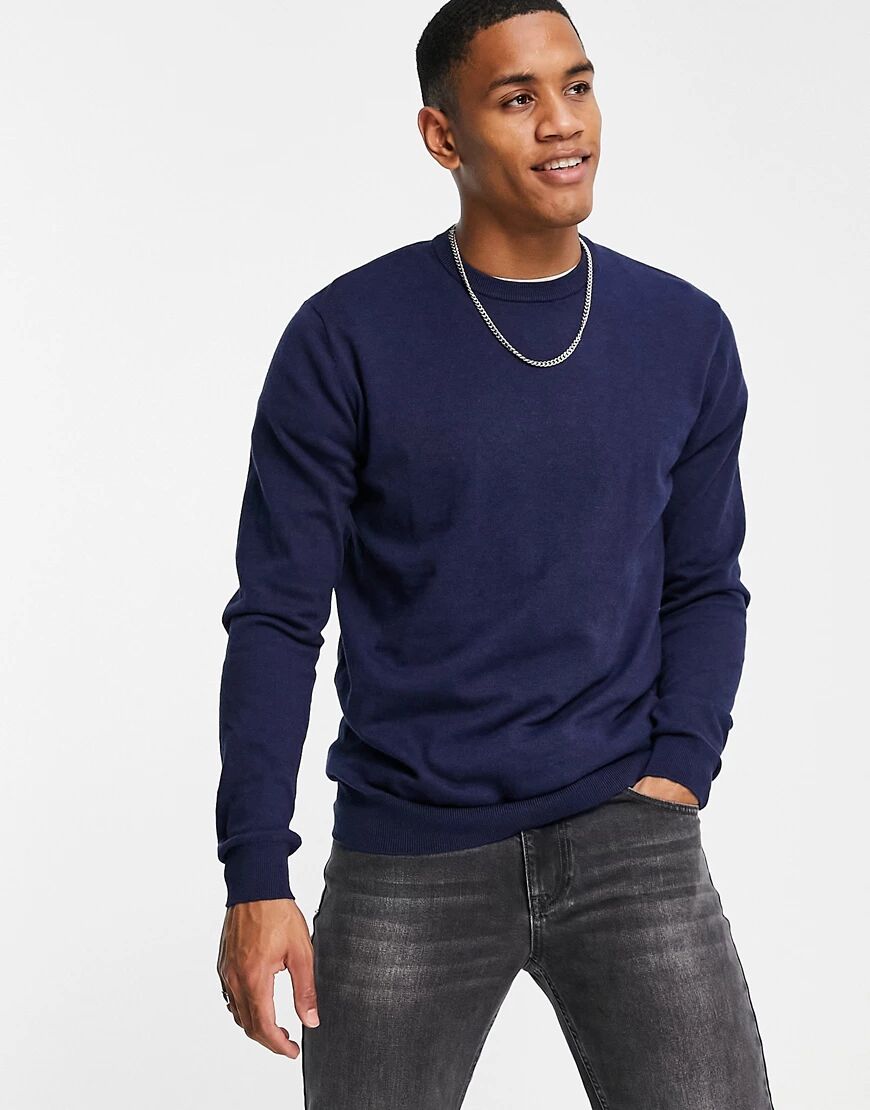 Wrangler crew neck jumper-Navy  Navy