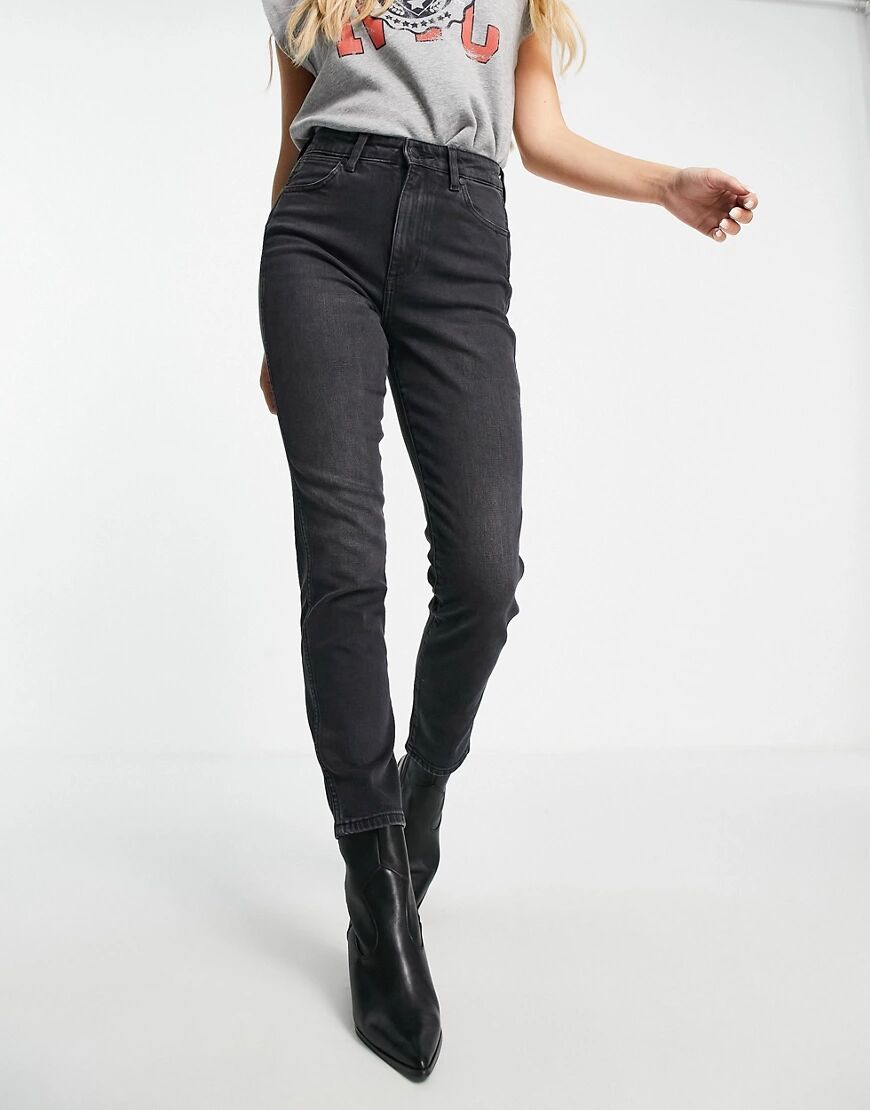 Wrangler retro skinny jeans in black track  Black