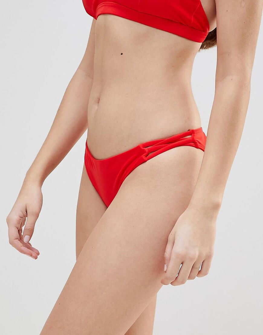 Y.A.S Cutout Bikini Bottoms-Red  Red