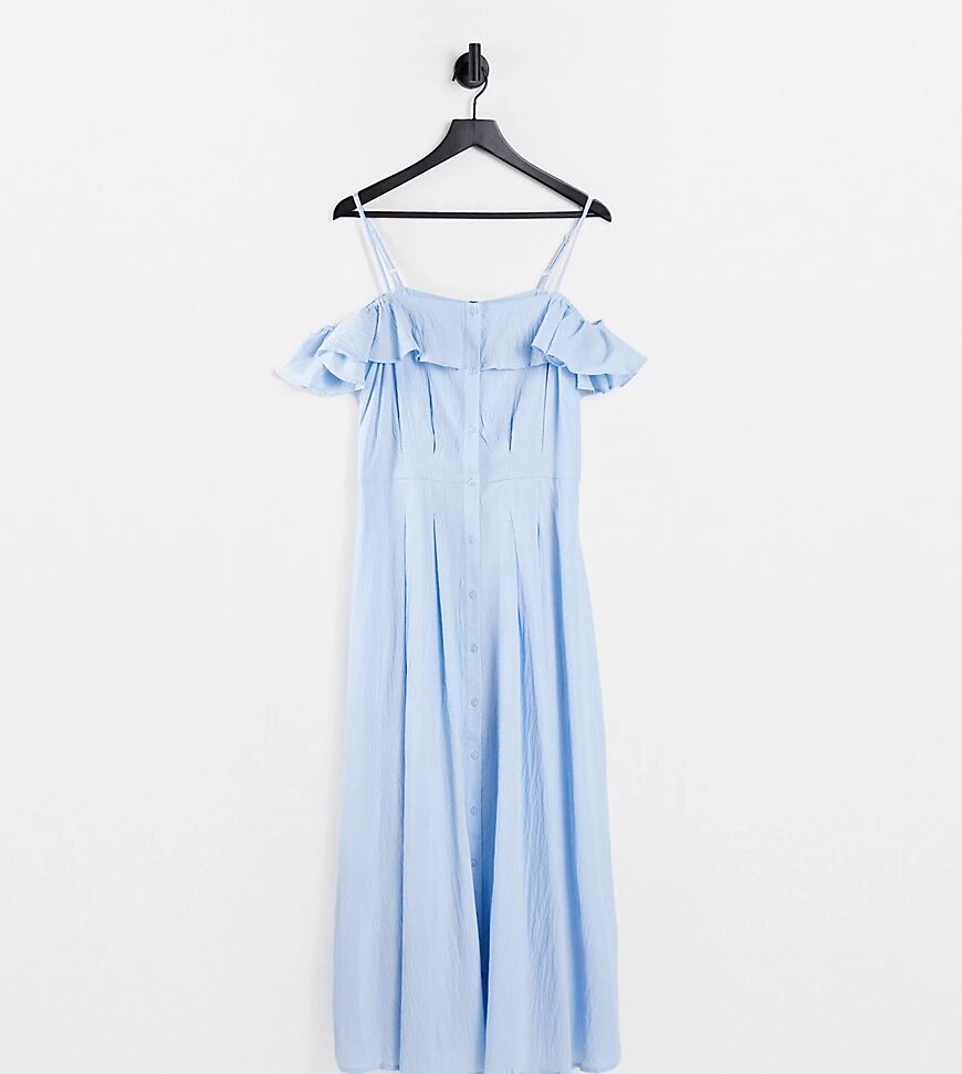 Y.A.S Tall button up maxi dress in blue  Blue