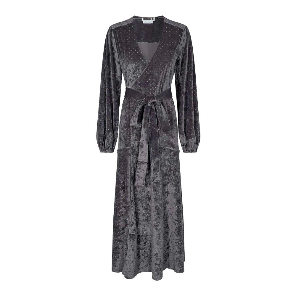 Rotate Birger Christensen Dress Norah Velvet Sort Female