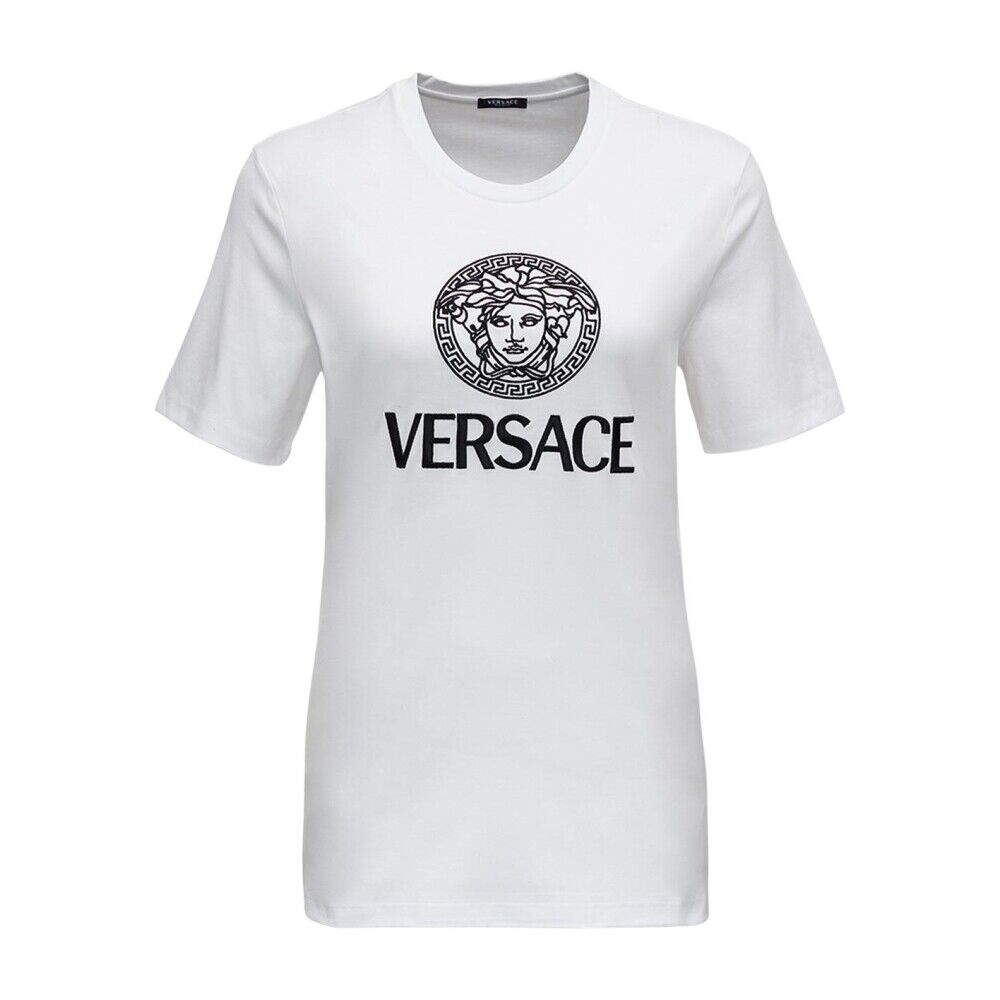 Versace T-Shirt with embossed Logo Hvit Female