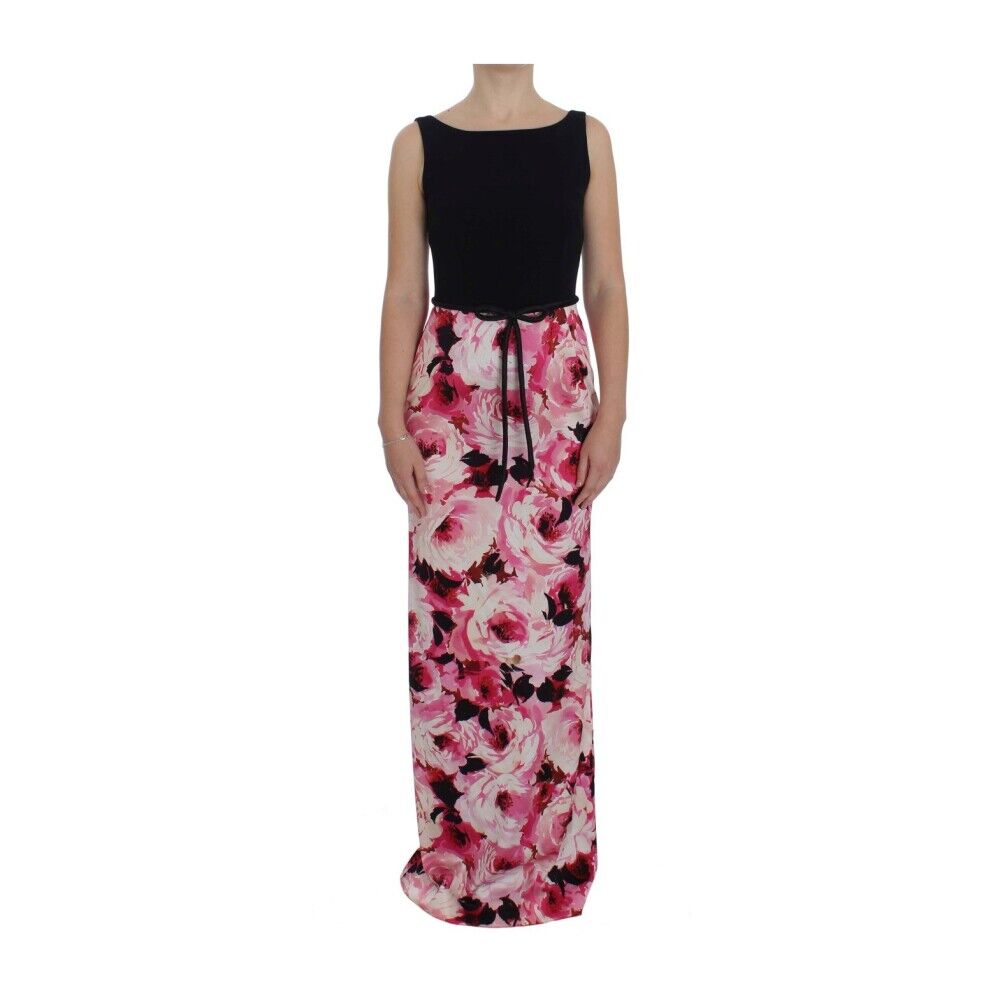 Dolce & Gabbana Floral Print Long Maxi skjede kjolen Rosa Female