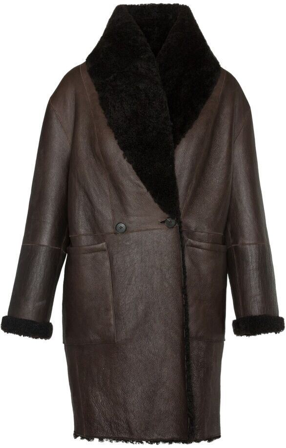 Gant Reversible Shearling Coat Brun Female