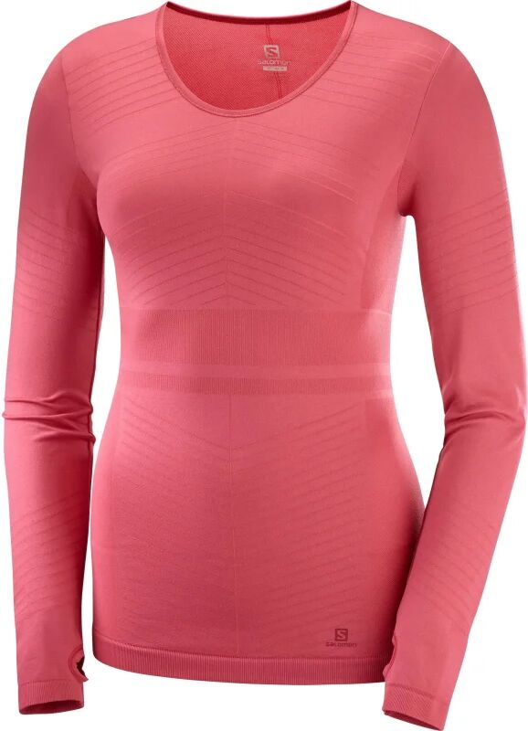 Salomon Women's Elevate Moveon Longsleeve Tee Rosa