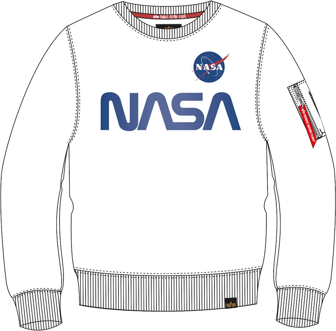 Alpha Industries NASA Reflective Sweatshirt XL Hvit