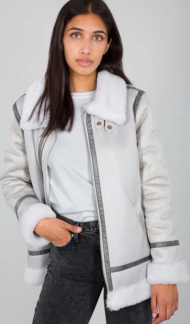 Alpha Industries B3FL Ladies Jacket S Grå Hvit