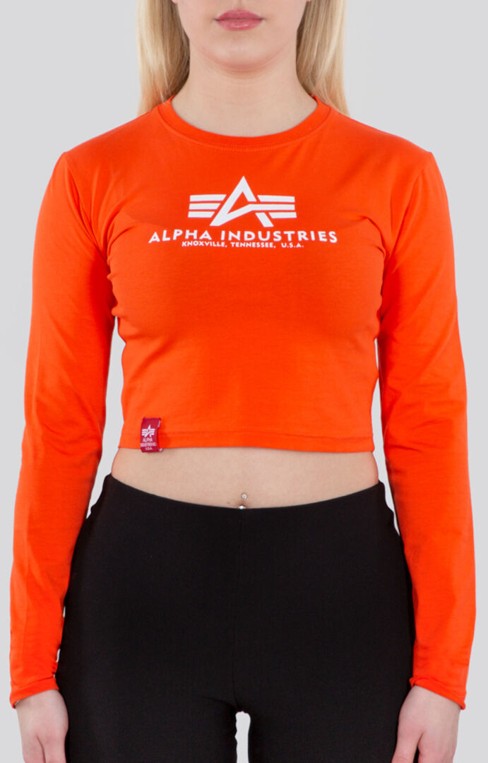 Alpha Industries Basic Cropped Damer Longsleeve Skjorte S Oransje