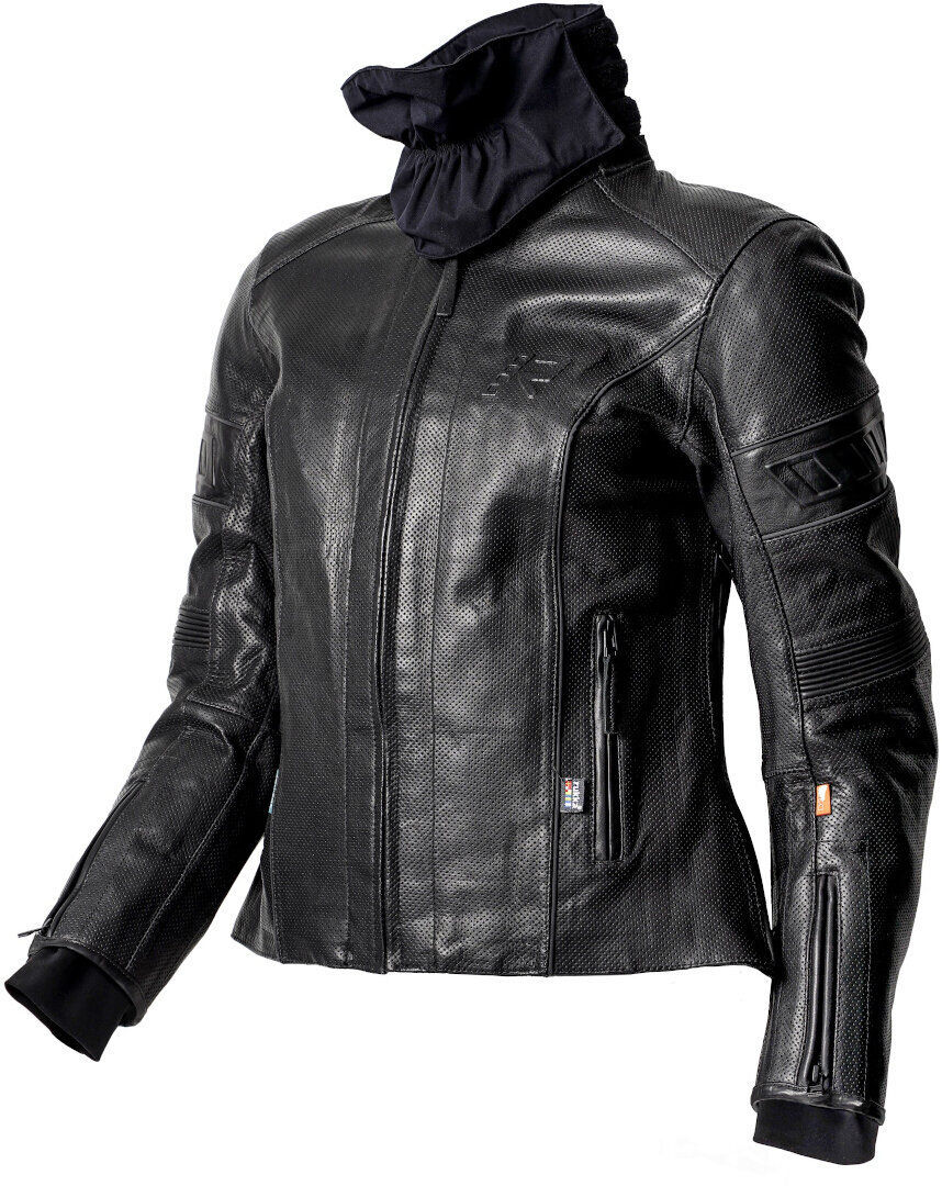 Rukka Aramissy Ladies Motorcycle Leather Jacket Damer Motorsykkel Skinnjakke 42 Svart