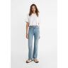 Stradivarius D98 proste jeansy w stylu vintage  Niebieski denim 38 female