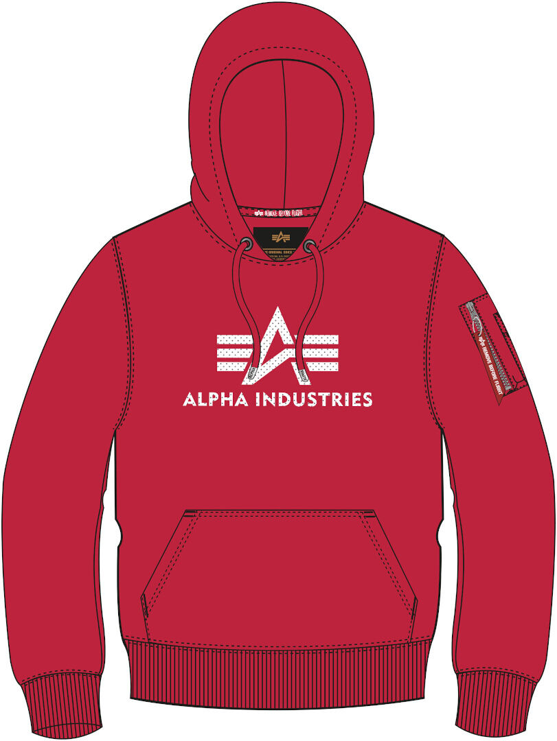 Alpha Industries 3d Logo Hoodieczerwony