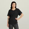 G-Star RAW Rolled Up Sleeve Boyfriend Top Black Women M